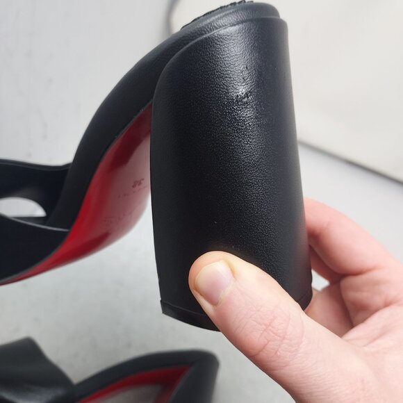 Christian Louboutin Black Jane Leather Heel Sandal - Picture 11 of 11